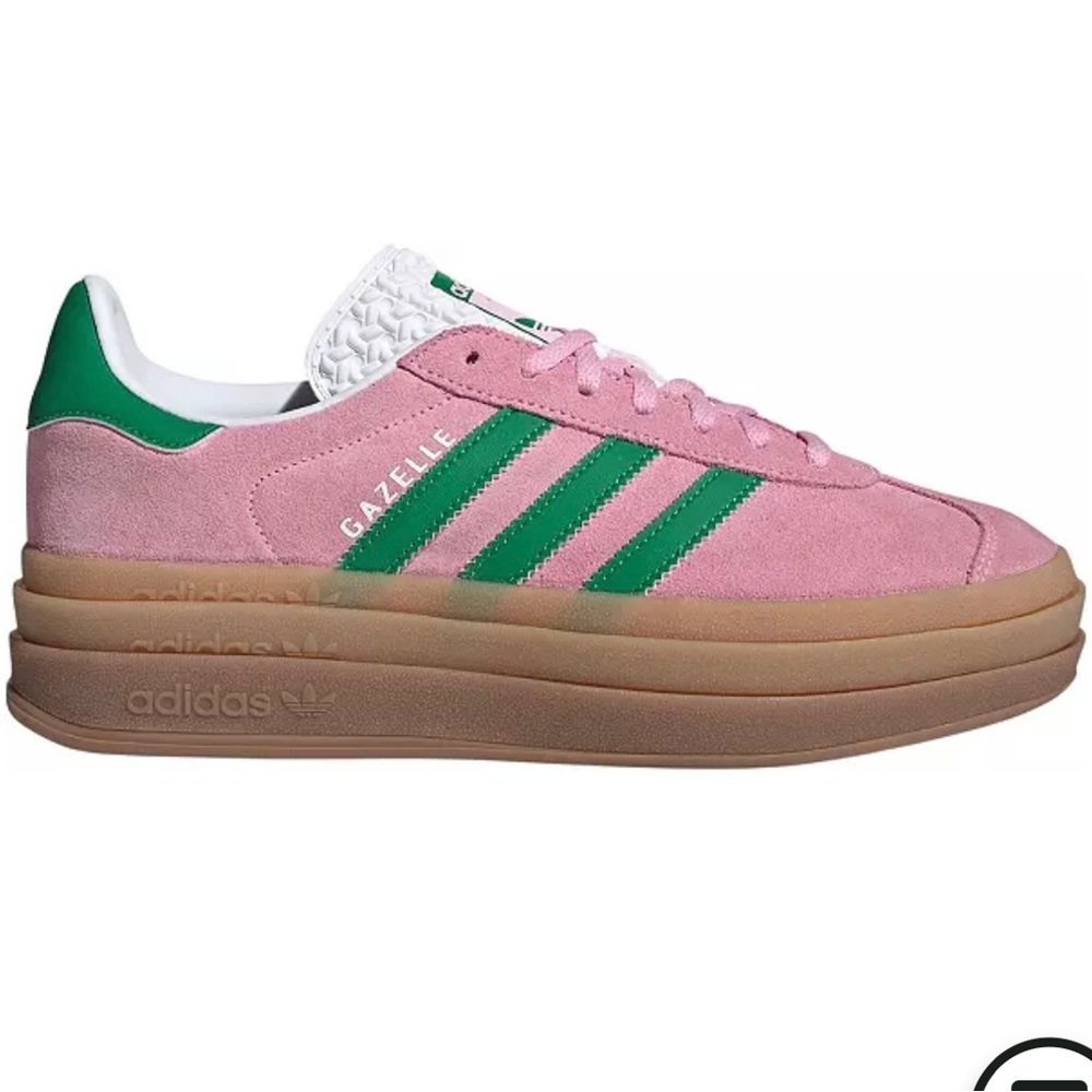 NWT Adidas Gazelle Bold Platform Sneakers True Pink Green